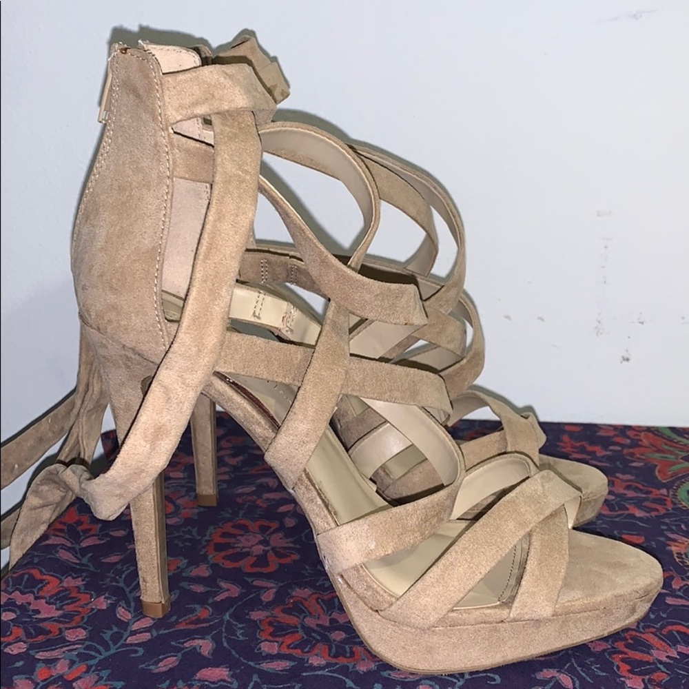 Nude Suede Heels